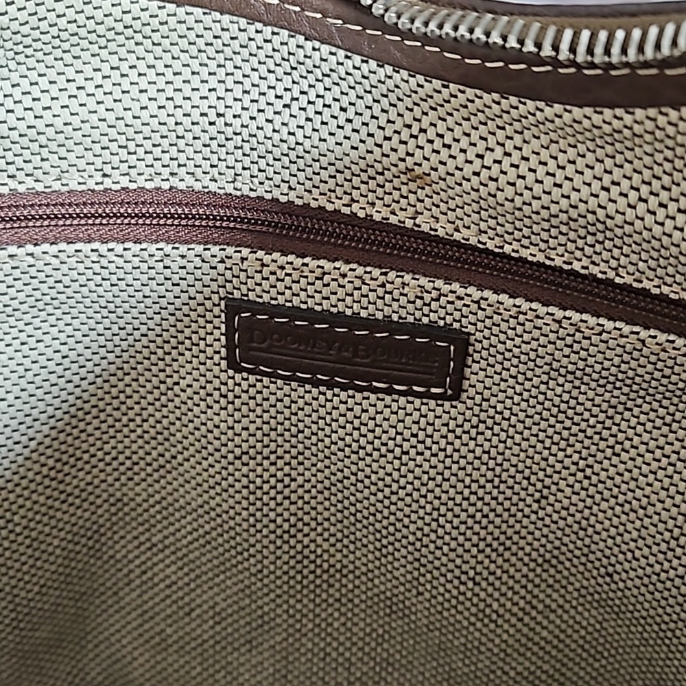 Dooney & Bourke Brown Pebble Leather Bucket Shoulder Bag - Picture 5 of 7